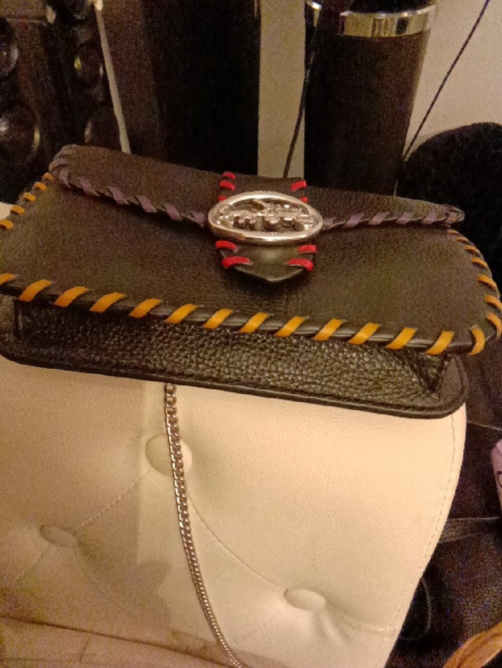 Coach Georgie Leather Crossbody Bag w/  Multicolor Stitching NWOT - Picture 7 of 7